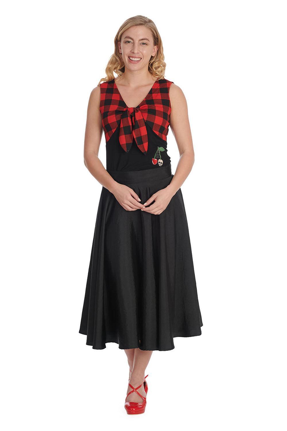 Check & Cherry Skull Top
