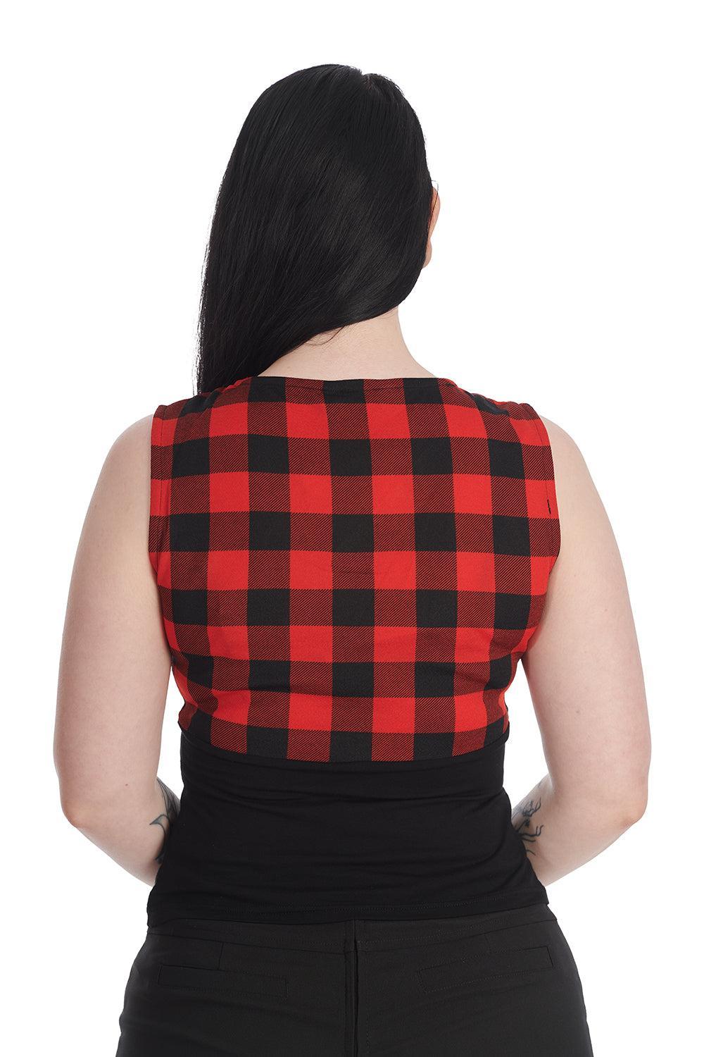 Check & Cherry Skull Top