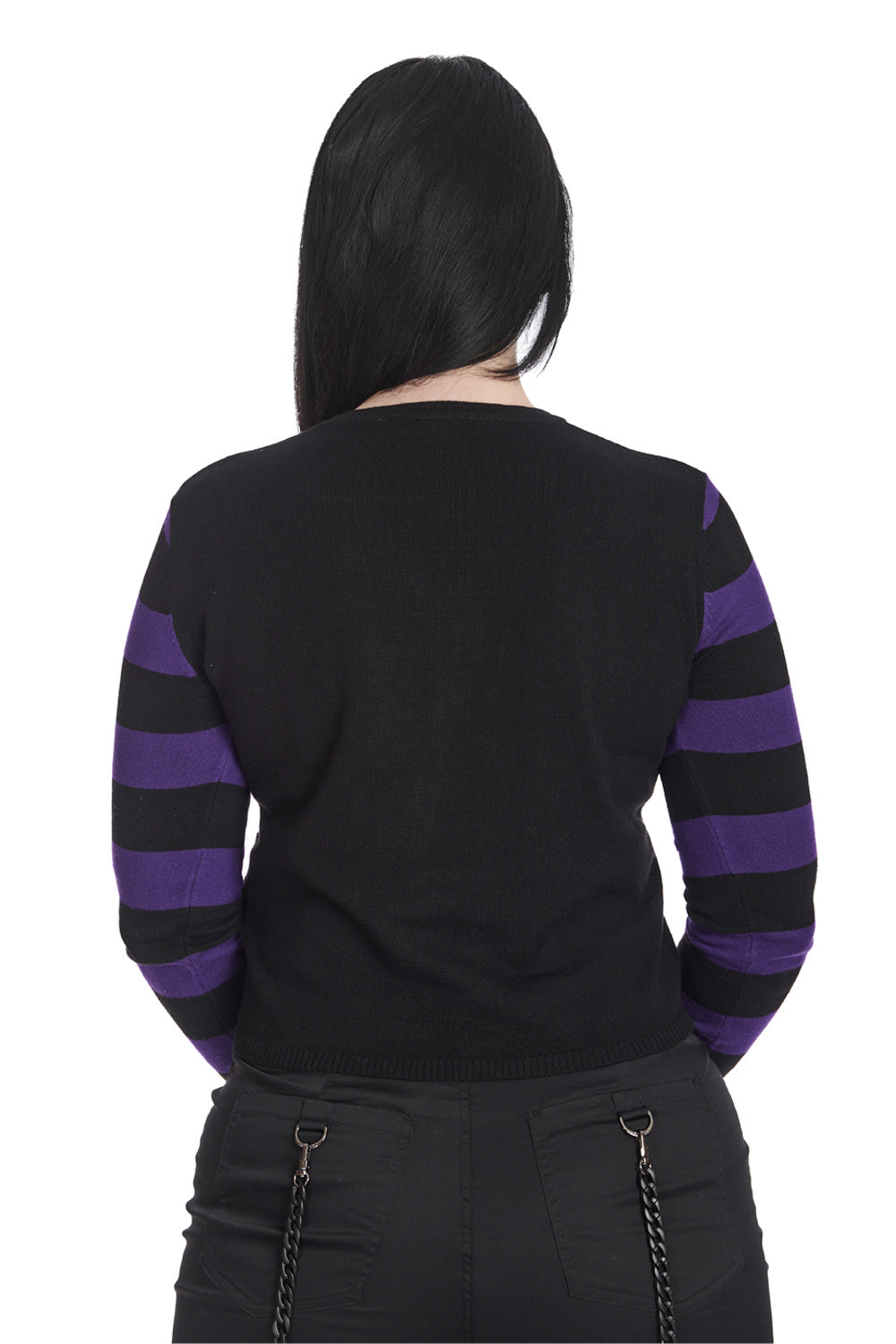 Black & Purple Alien Space Cat Jumper