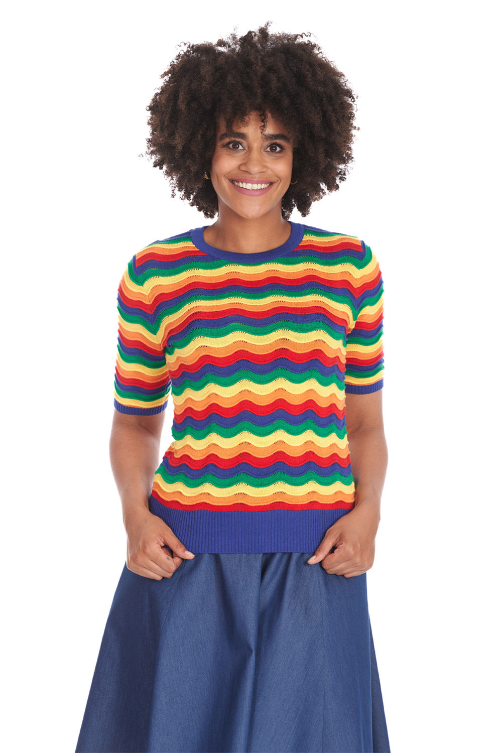 Multicolor Rainbow Waves Jumper
