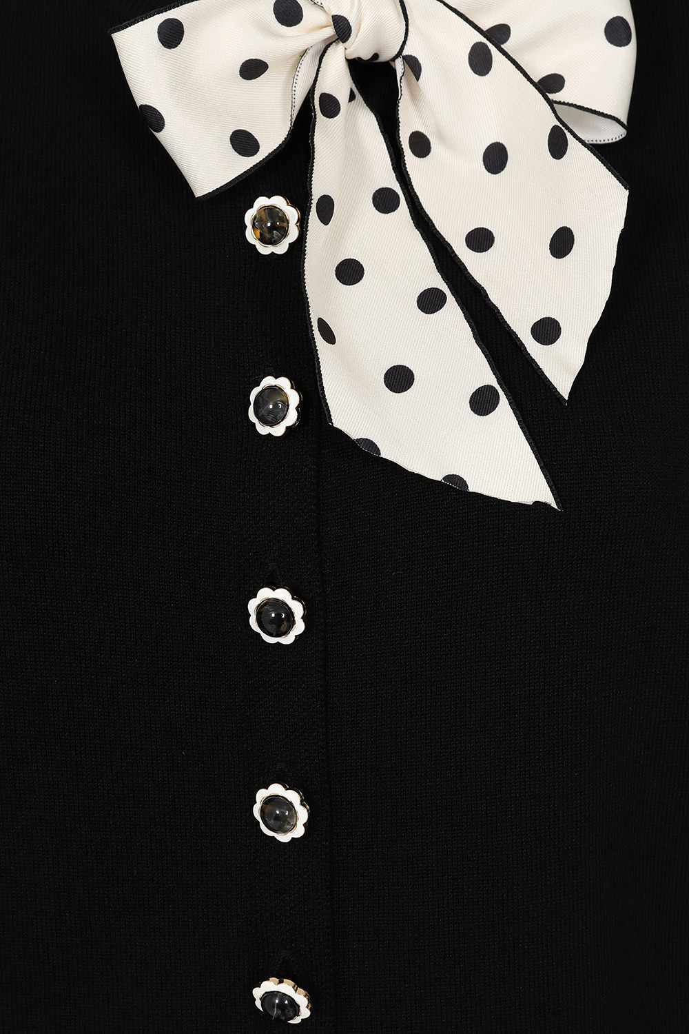 Lady Luck Polka Dot Neck Tie Cardigan