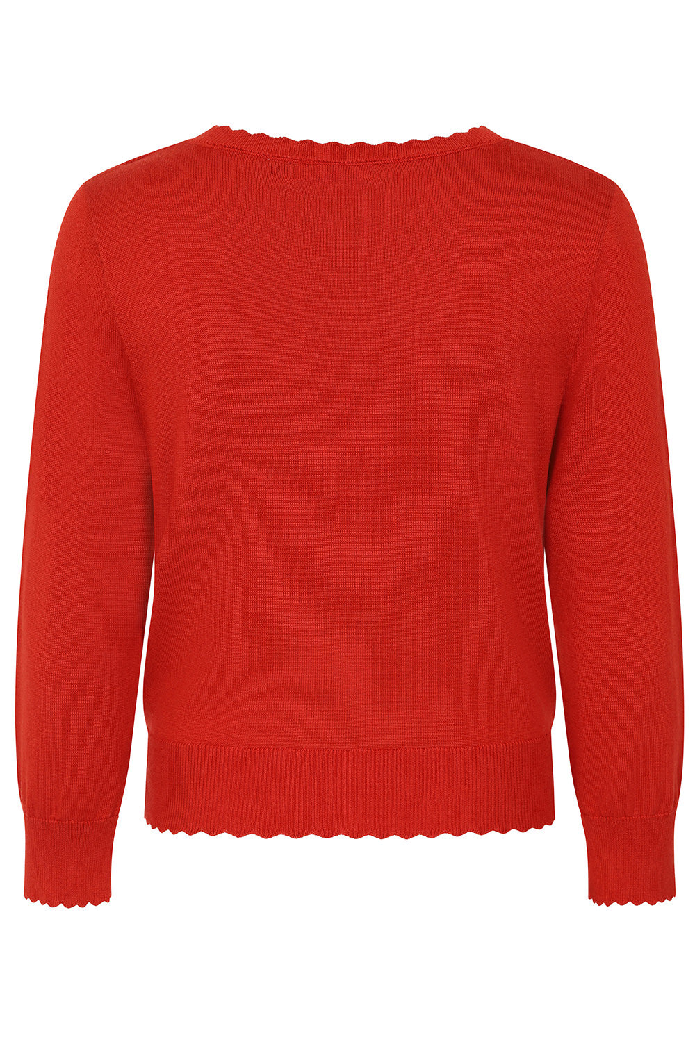 Red Thelma Scallop Cardigan