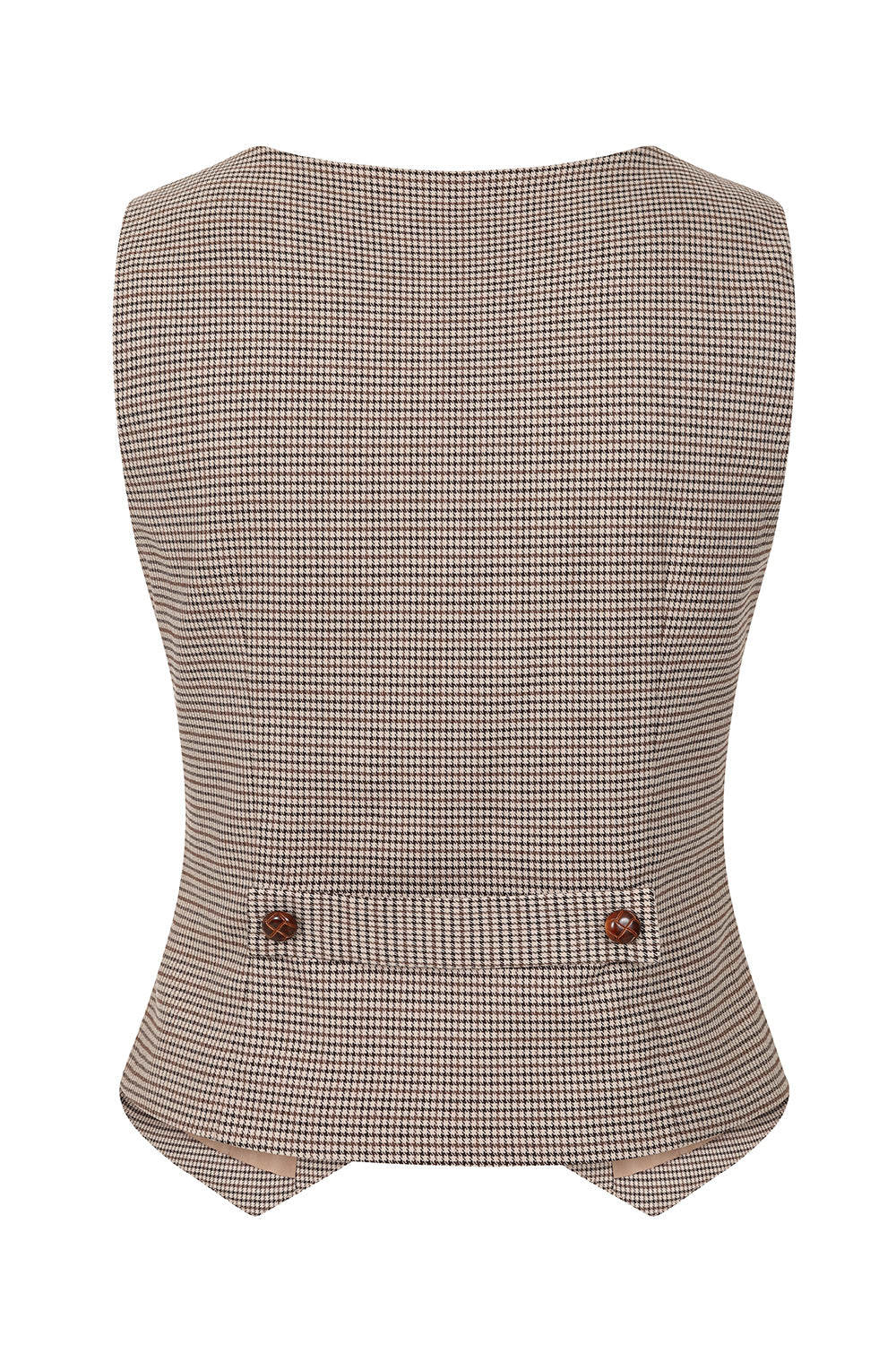 Brown Hallie Houndstooth Waistcoat