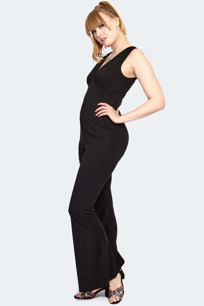 60s Flare Jumpsuit-Voodoo Vixen-Dark Fashion Clothing