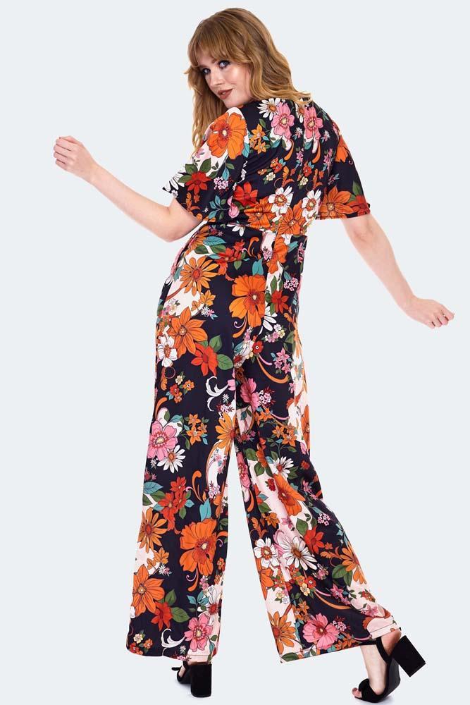60s Floral Jumpsuit