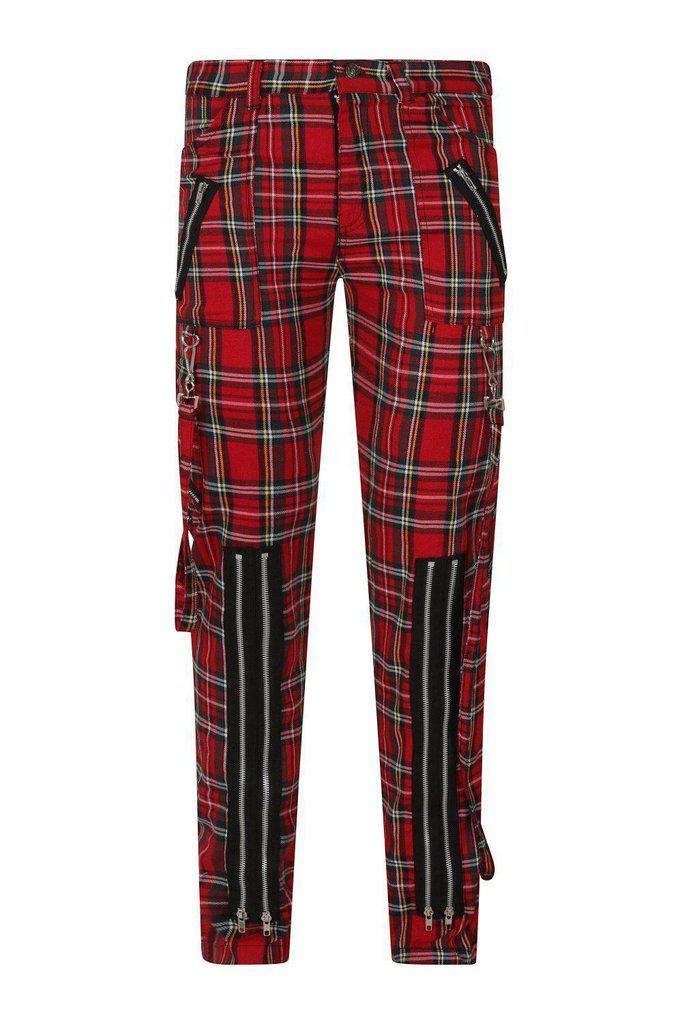 Avengence Check Trousers-Banned-Dark Fashion Clothing