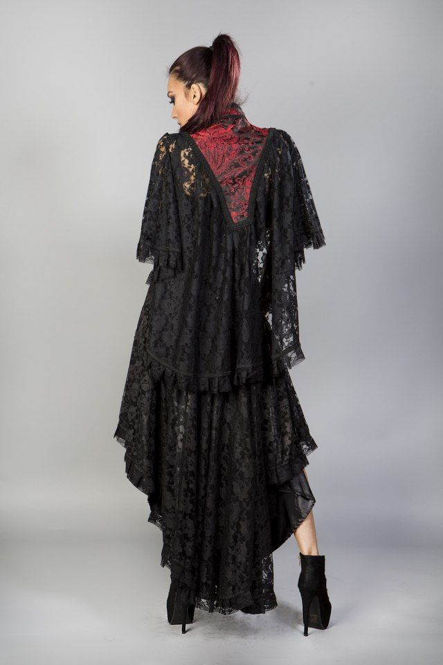 Draconia Black Lace King Brocade Bolero-Burleska-Dark Fashion Clothing