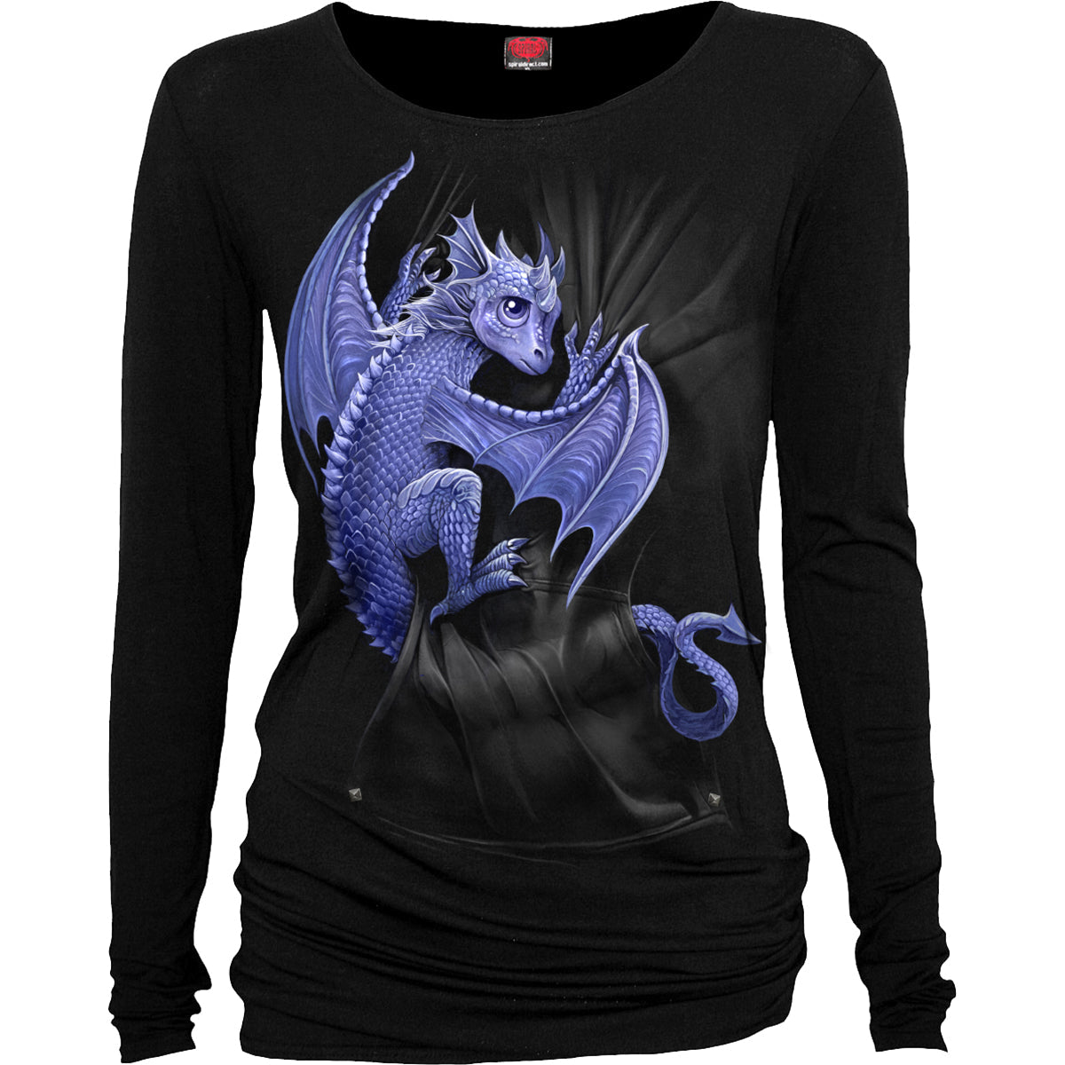 Pocket Dragon - (Digital Print) - Baggy Top Black