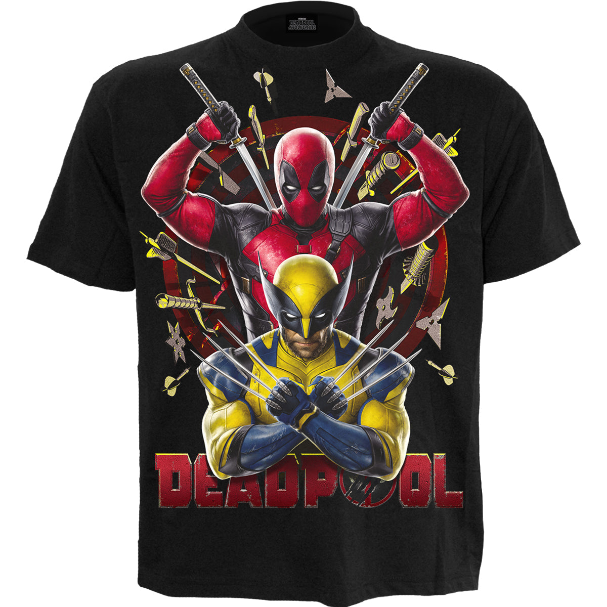 Deadpool - Wolverine Bullseye - T-Shirt Black