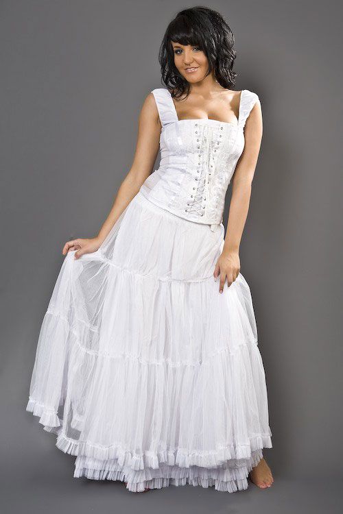 Lucy Gothic Top In Cotton And Lace Overlay-Burleska-Dark Fashion Clothing