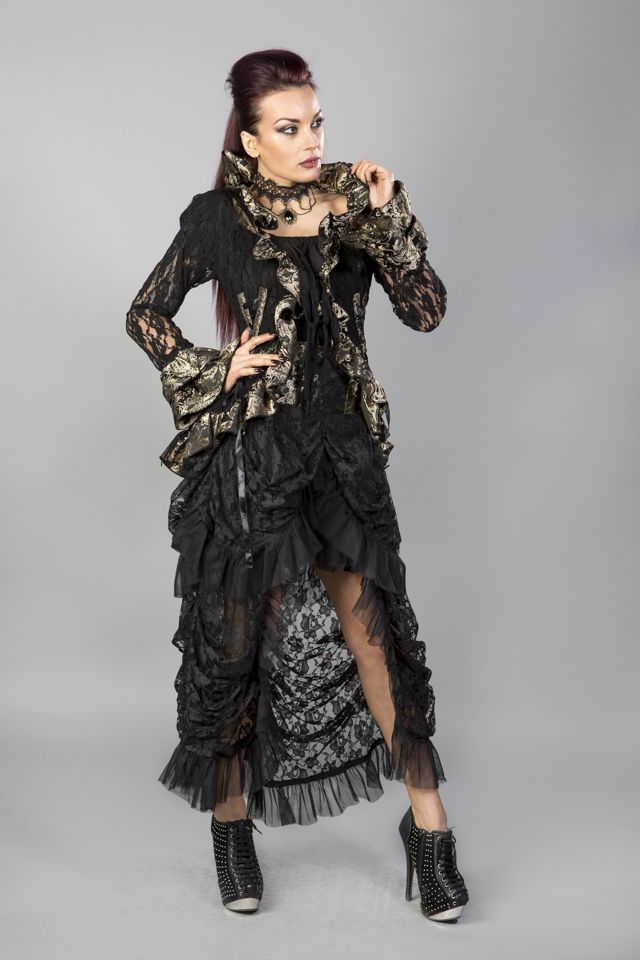 Morticia Victorian Gothic Jacket In Lace King-Burleska-Dark Fashion Clothing