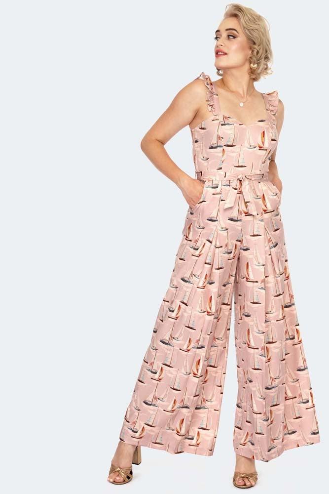 Sail Away Jumpsuit-Voodoo Vixen-Dark Fashion Clothing