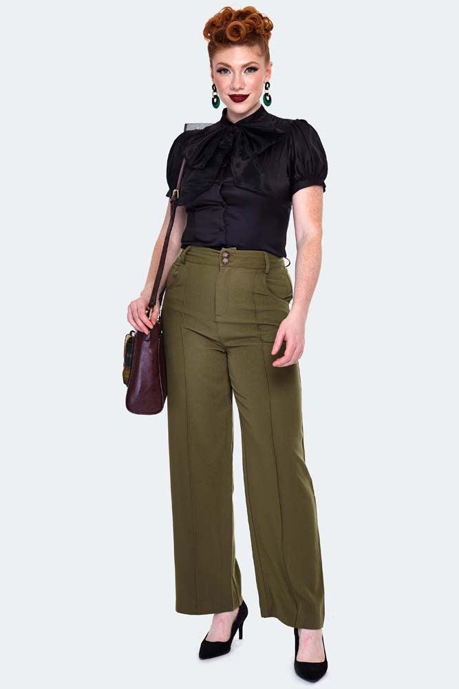 Satin Blouse With Organza Bow-Voodoo Vixen-Dark Fashion Clothing