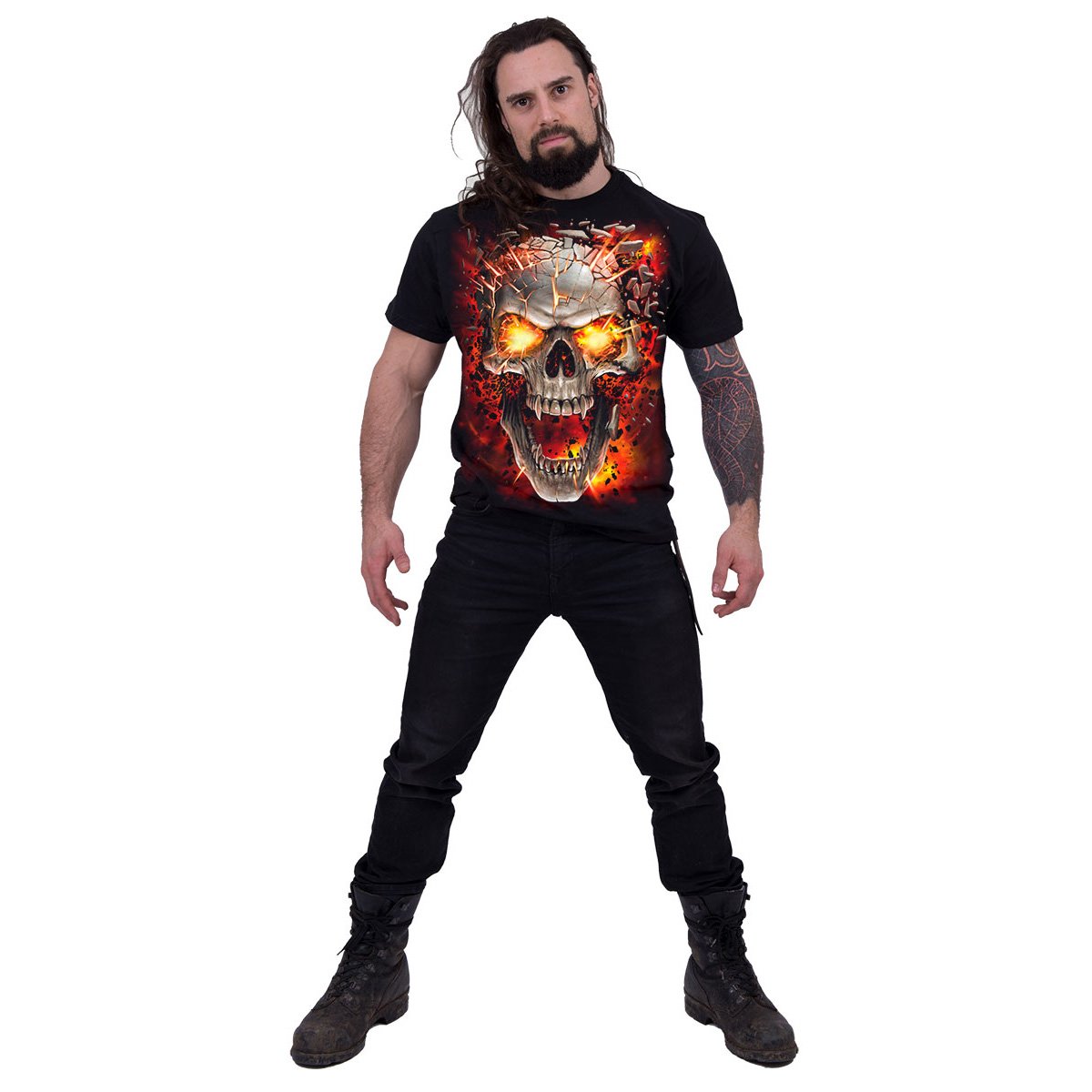 Skull Blast (Digital Print) - T-Shirt Black