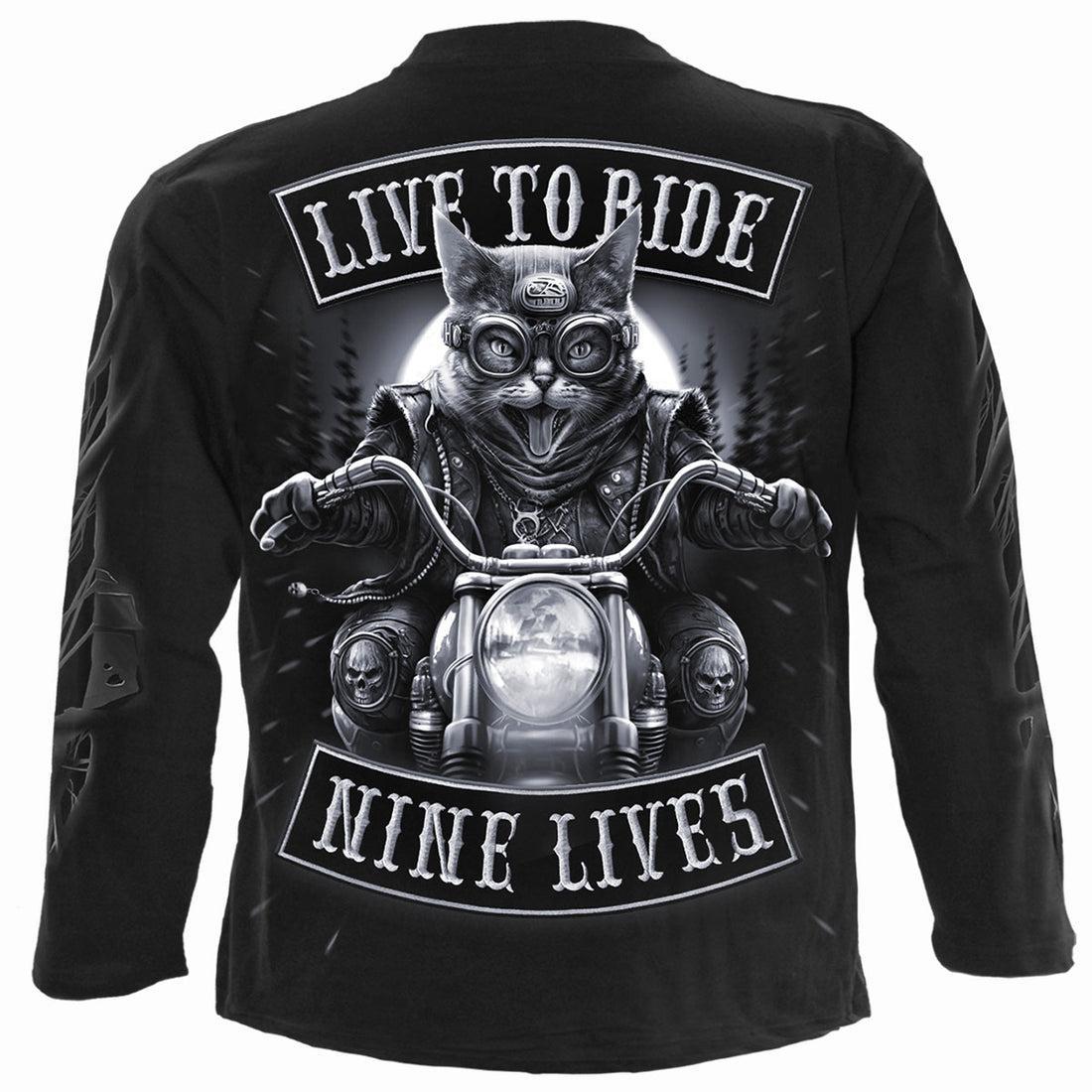 Nine Lives - Longsleeve T-Shirt Black