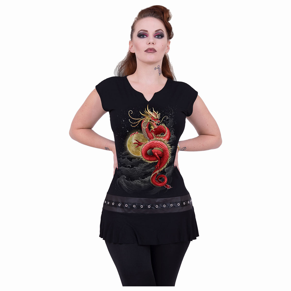 Shenlong - Stud Waist Mini Dress Black