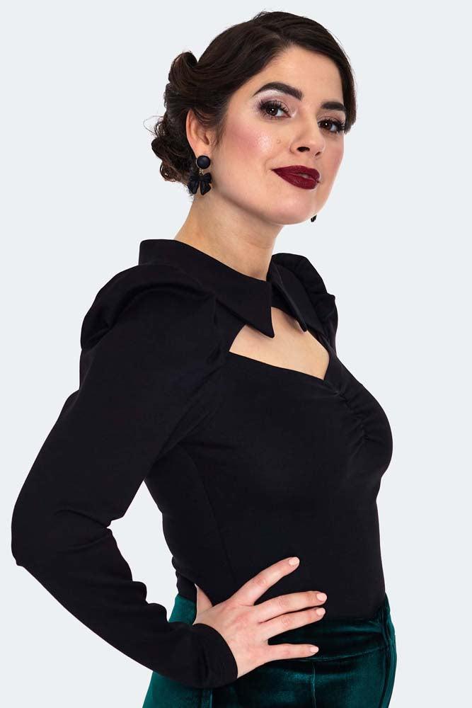 Purple Cut Out Top With Collar