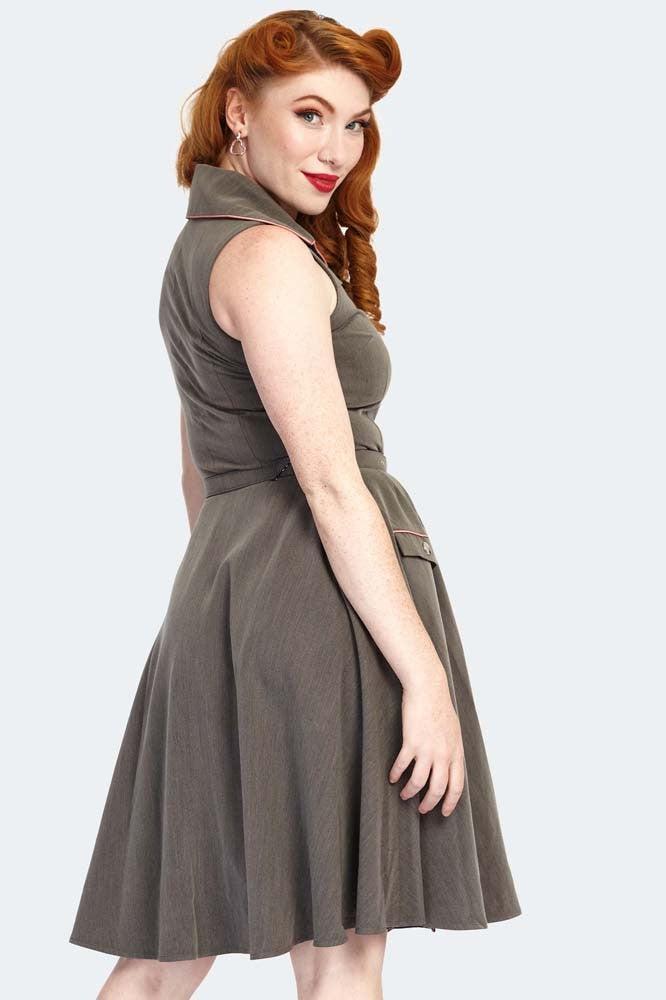 Button Up Sleeveless Flare Dress