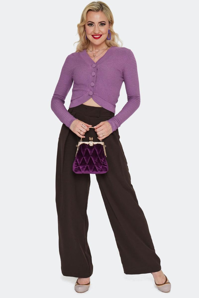 60s Textured Knit Cropped Cardigan