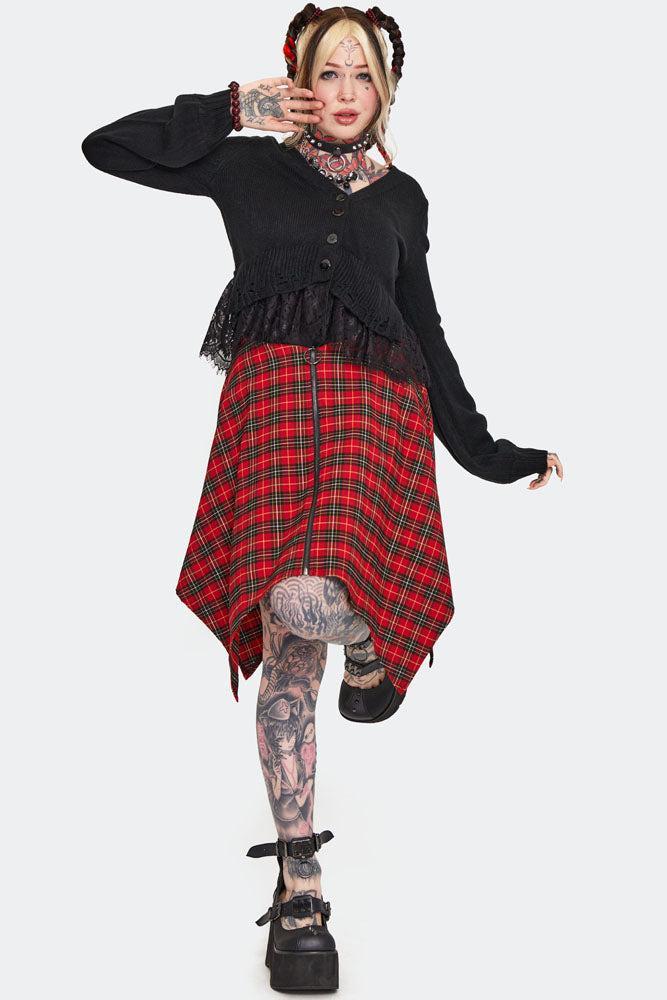 Distressed Hem Cropped Cardigan