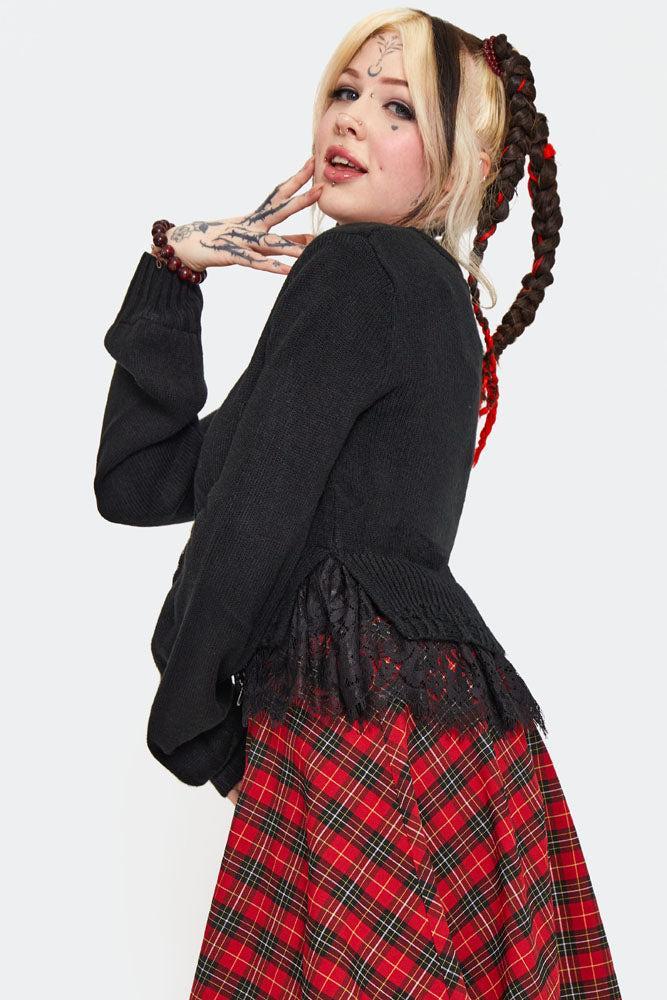 Distressed Hem Cropped Cardigan