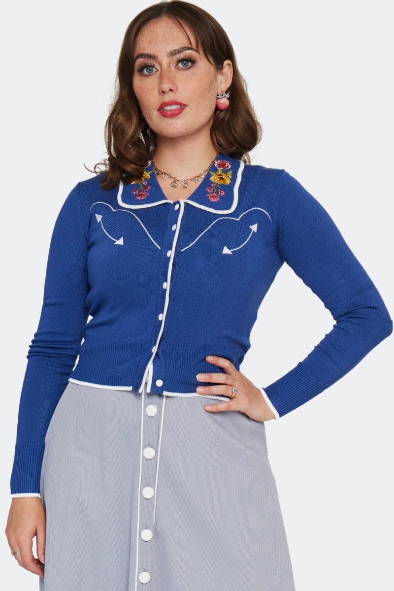 Western Floral Embroidery Cardigan