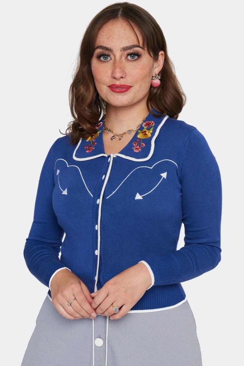 Western Floral Embroidery Cardigan