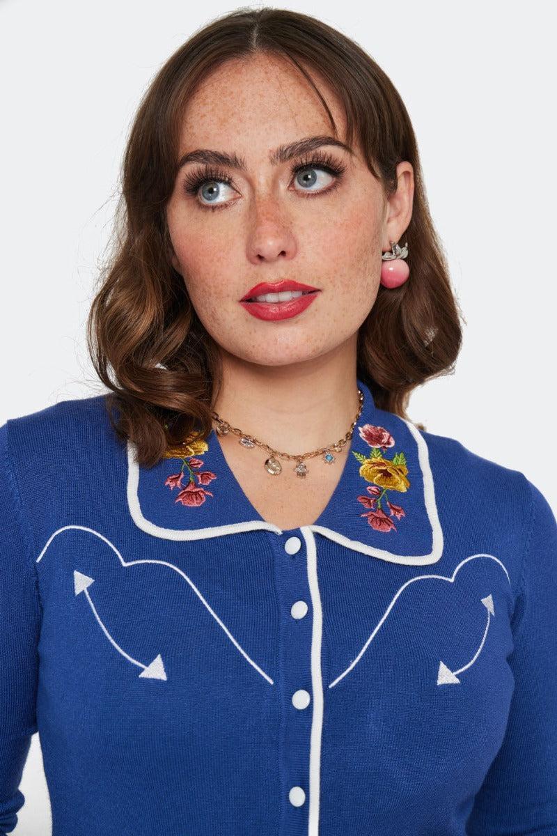 Western Floral Embroidery Cardigan