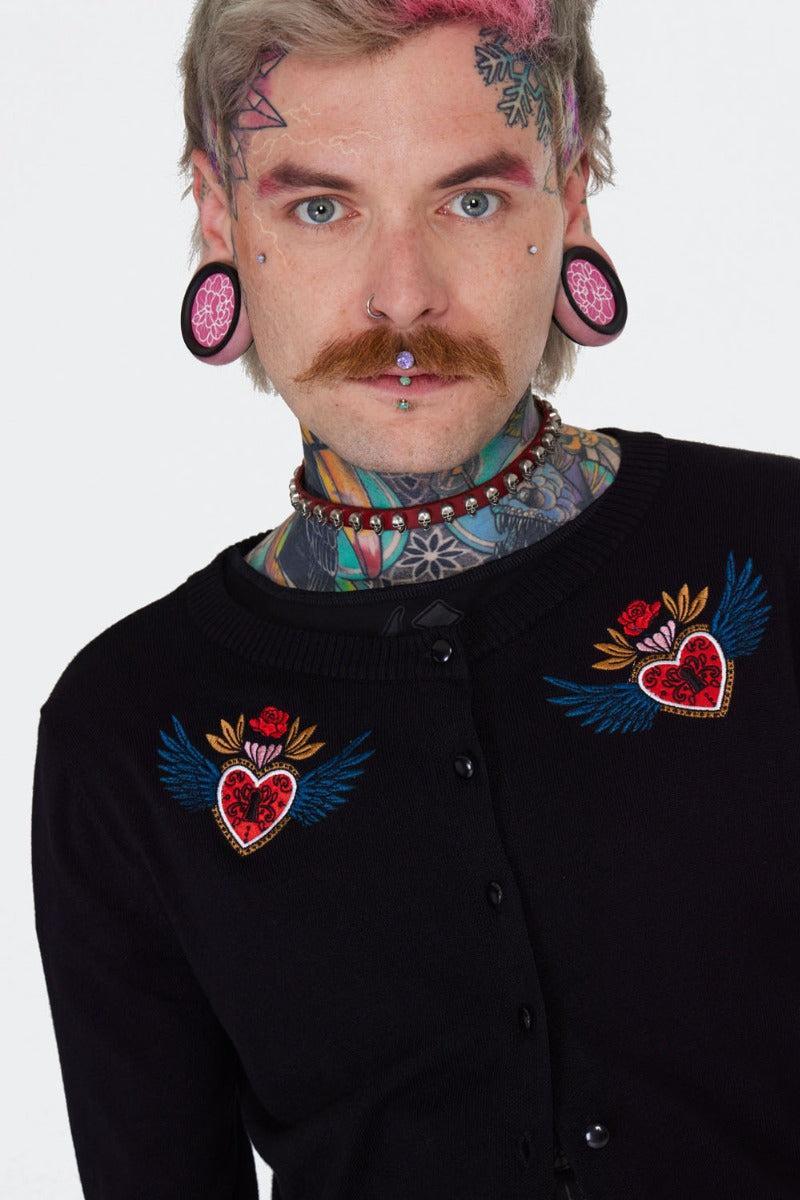 Alchemy Hearts Black Cardigan