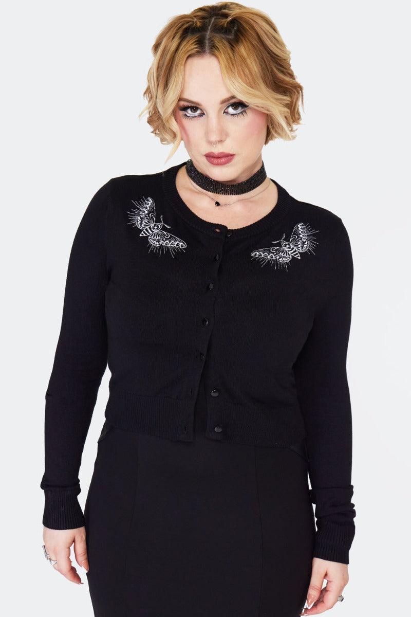 Night Moth Black Cardigan