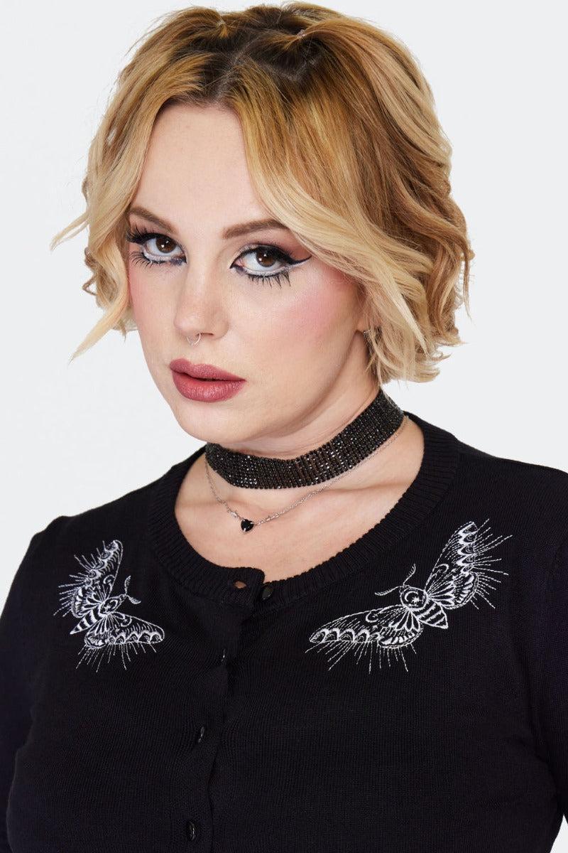 Night Moth Black Cardigan