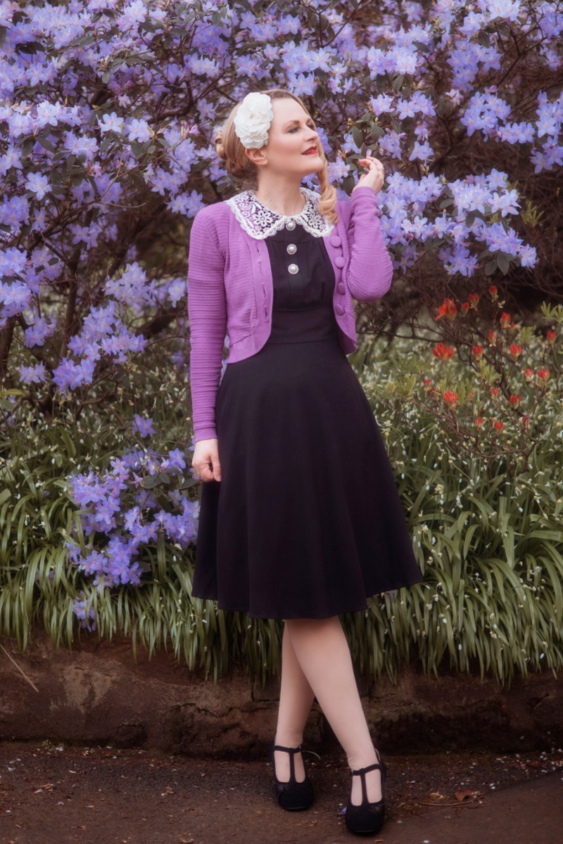 60s Textured Knit Cropped Cardigan