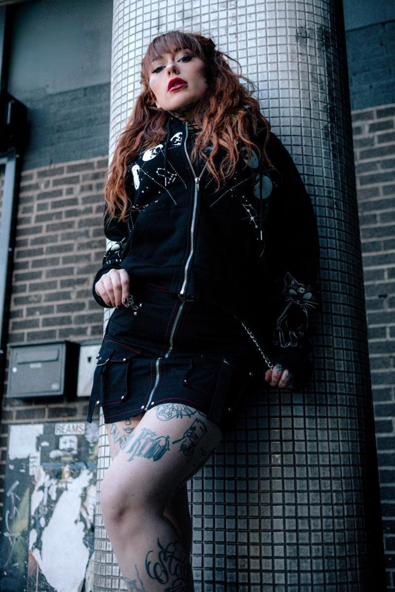 Cargo Contrast Stitch Mini Skirt