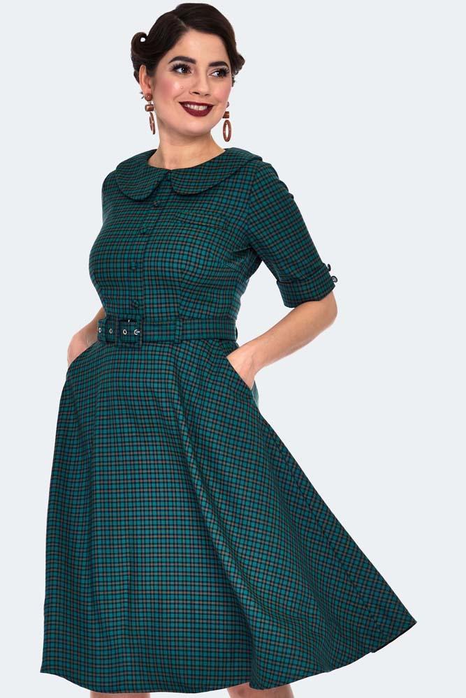 Check Midi Shirt Dress