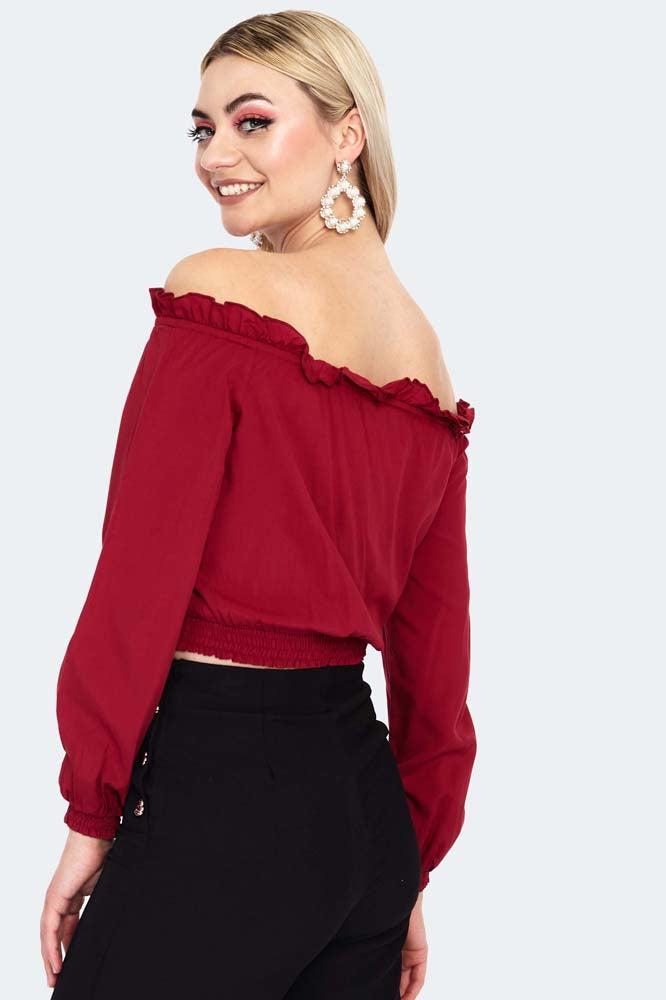 Off The Shoulder Long Sleeve Blouse