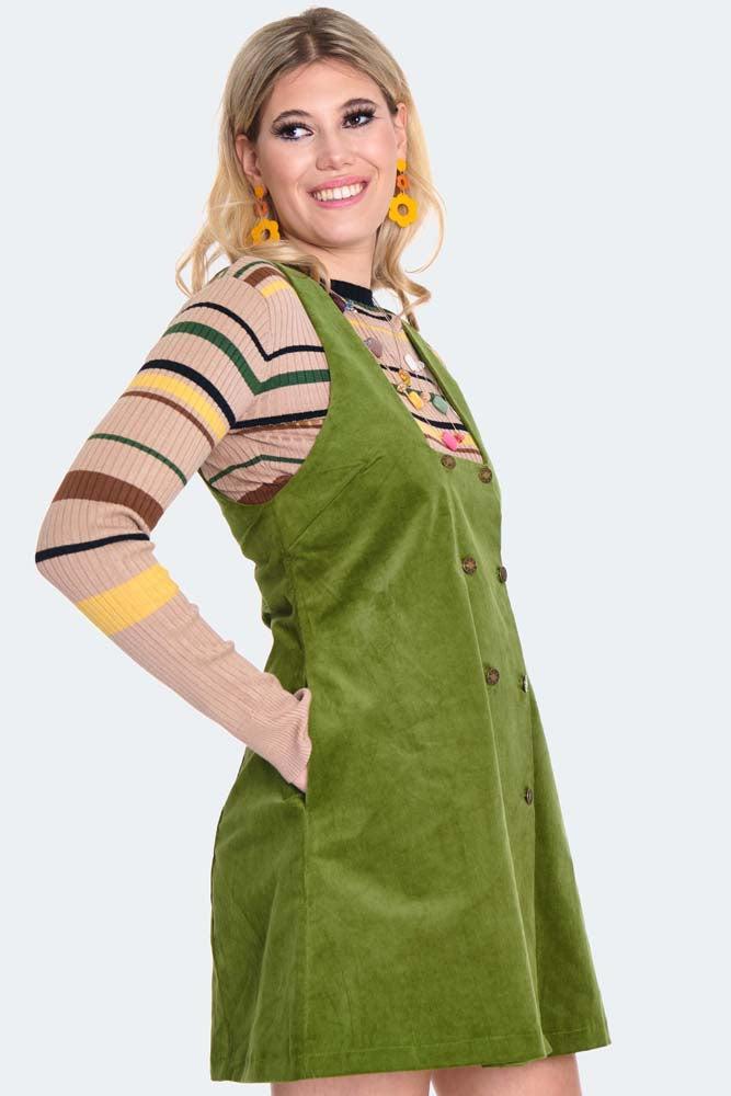 Corduroy Overall Button Skirt