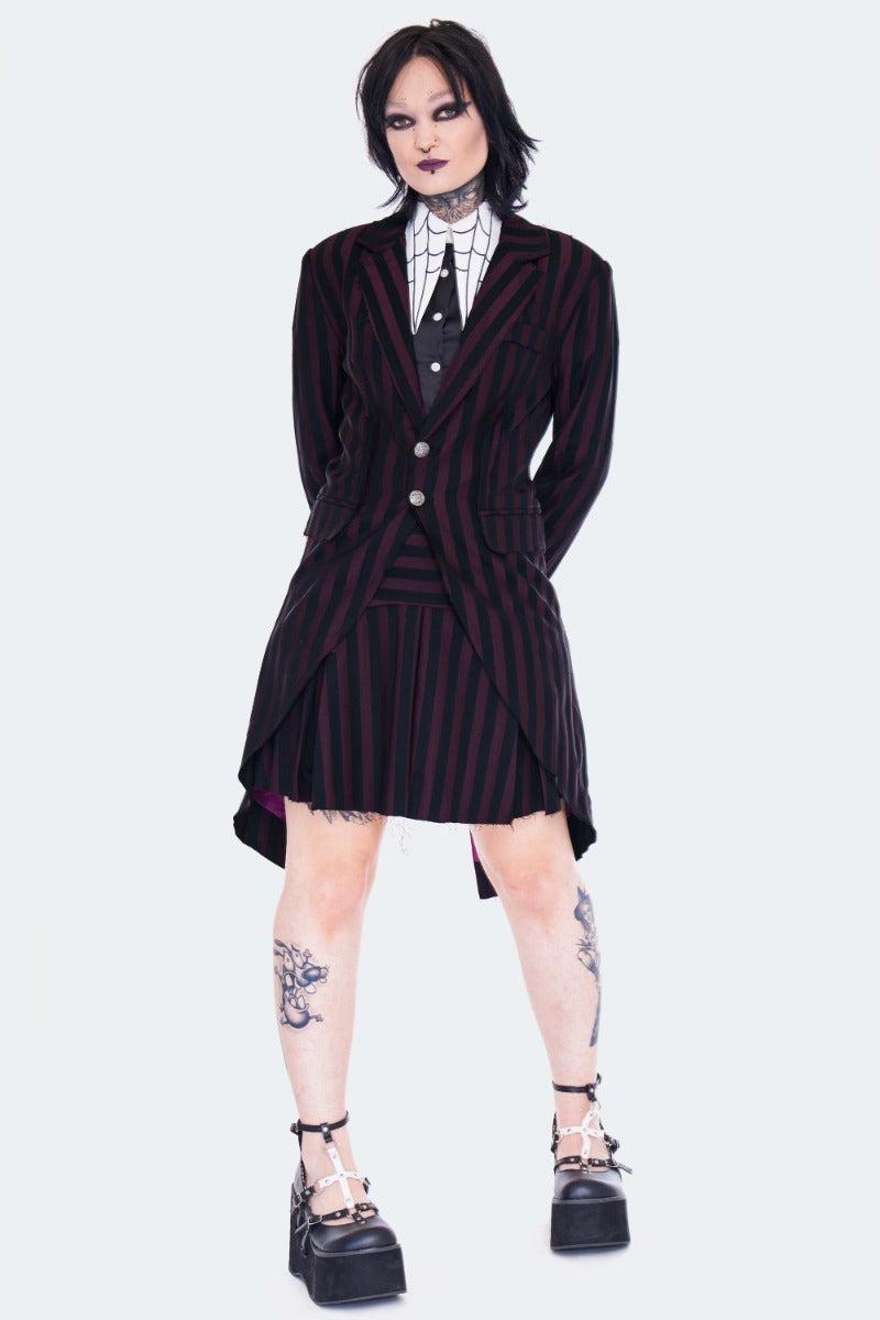 Striped Long Blazer Tailcoat
