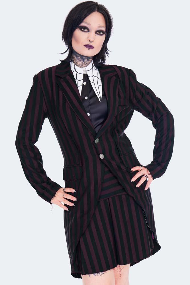 Striped Long Blazer Tailcoat