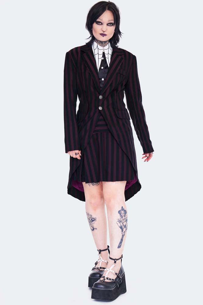 Striped Long Blazer Tailcoat