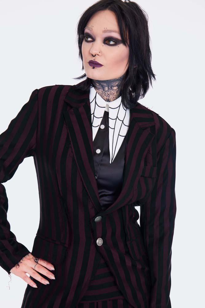 Striped Long Blazer Tailcoat