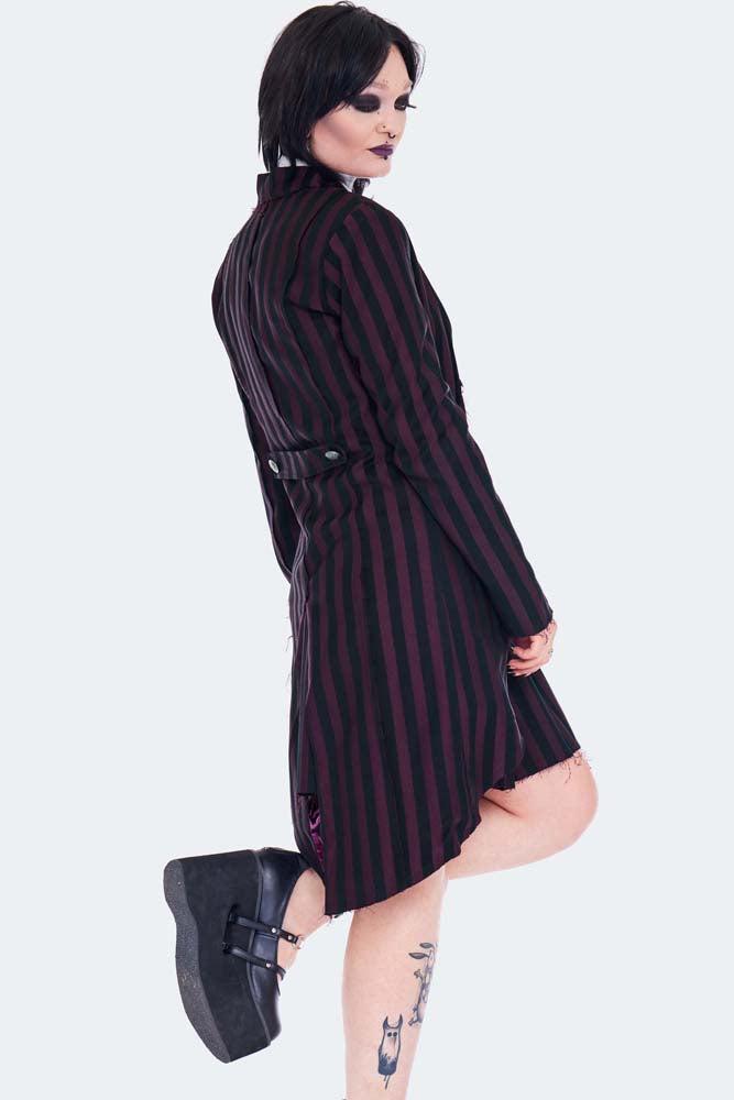 Striped Long Blazer Tailcoat
