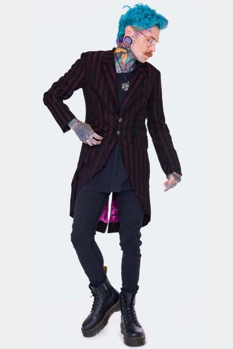 Striped Long Blazer Tailcoat