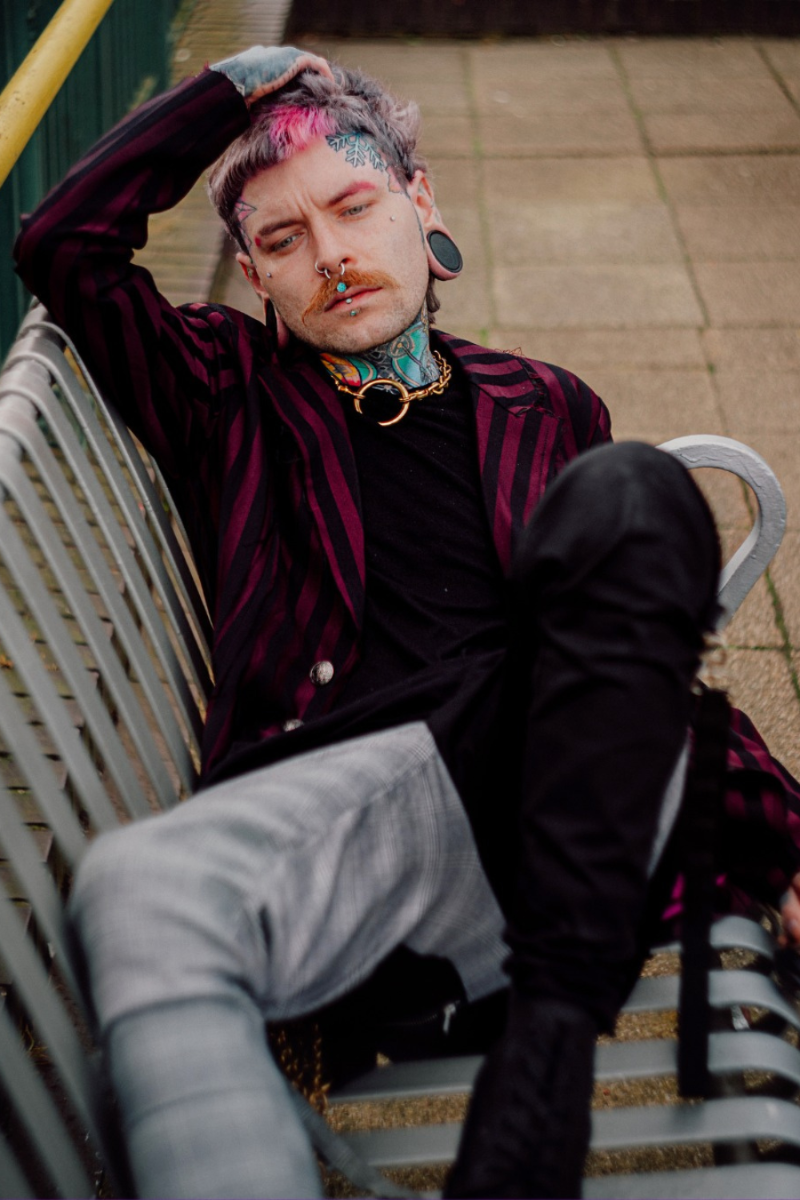 Striped Long Blazer Tailcoat