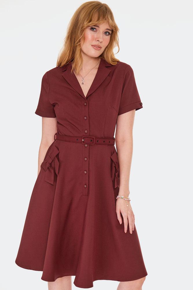 Retro Button Up Flare Dress