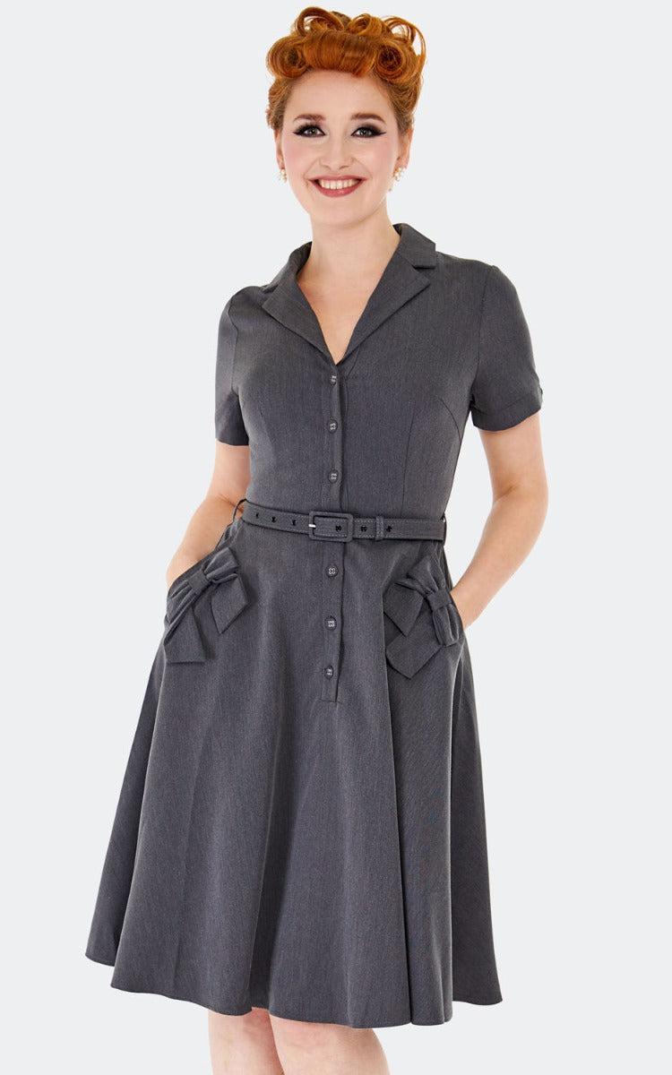 Retro Button Up Flare Dress