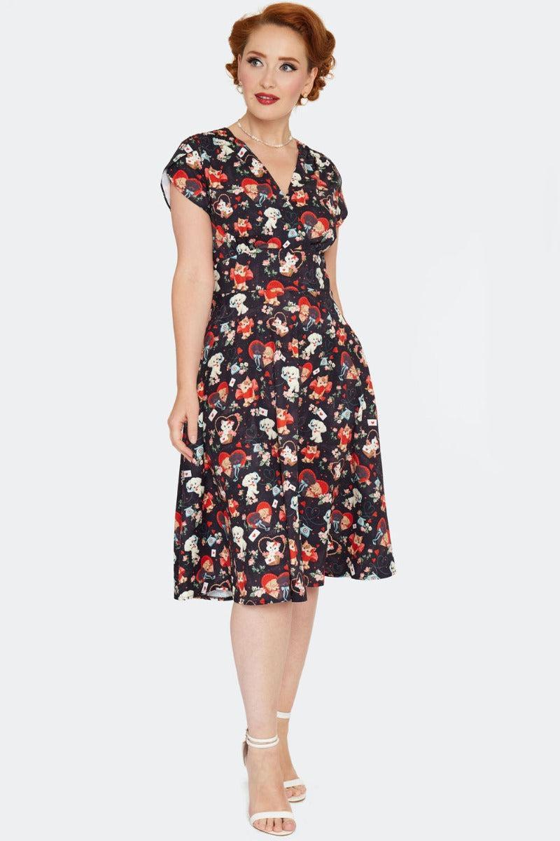 Pin-Up Print Flare Dress