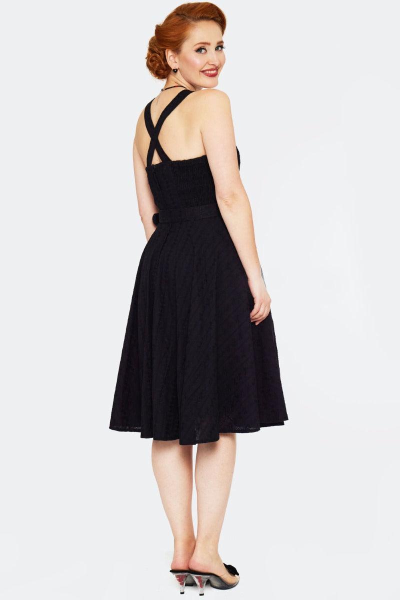 Embroidery Heart Buckle Flare Dress