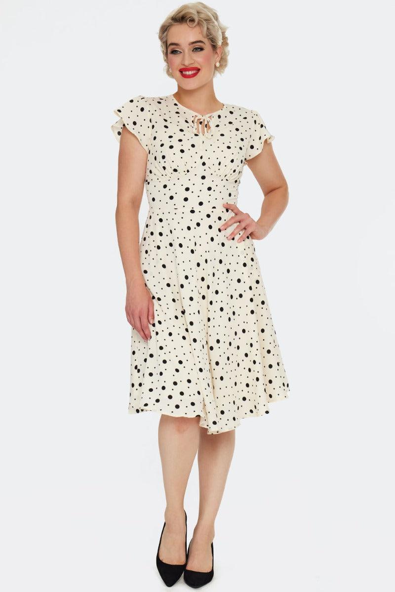 Polka Dot Flutter Sleeve Dress