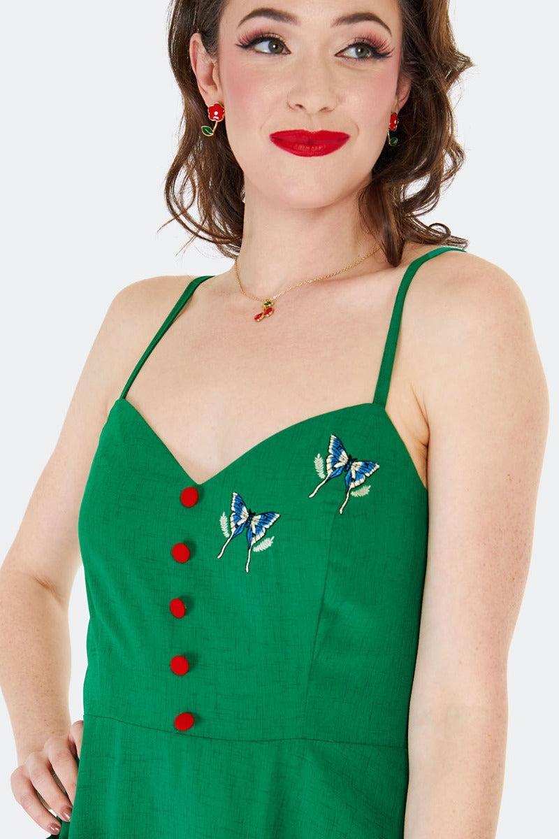 Woodland Embroidery Slip Dress