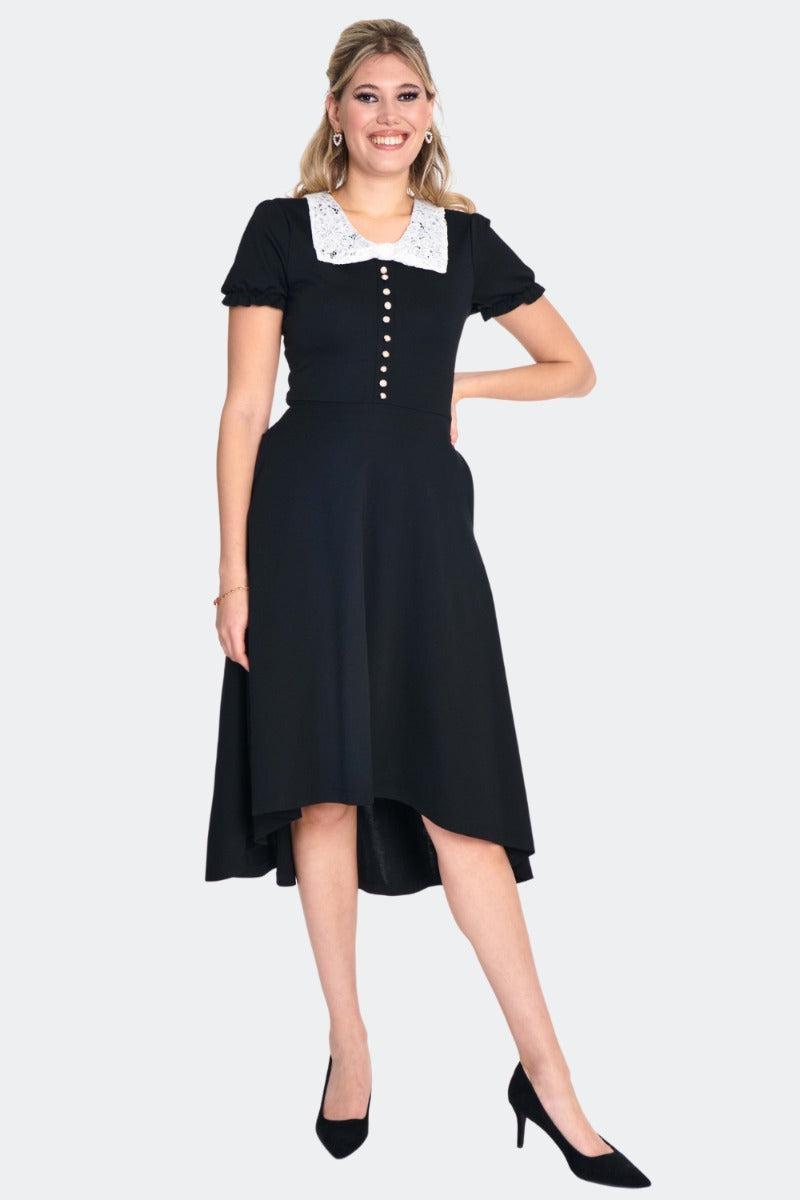 Lace Collar Flare Dress